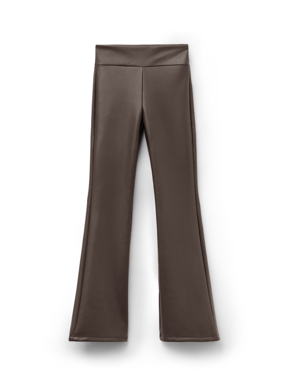 Calça Térmica Flare Com Efeito Couro Marrom Calzedonia