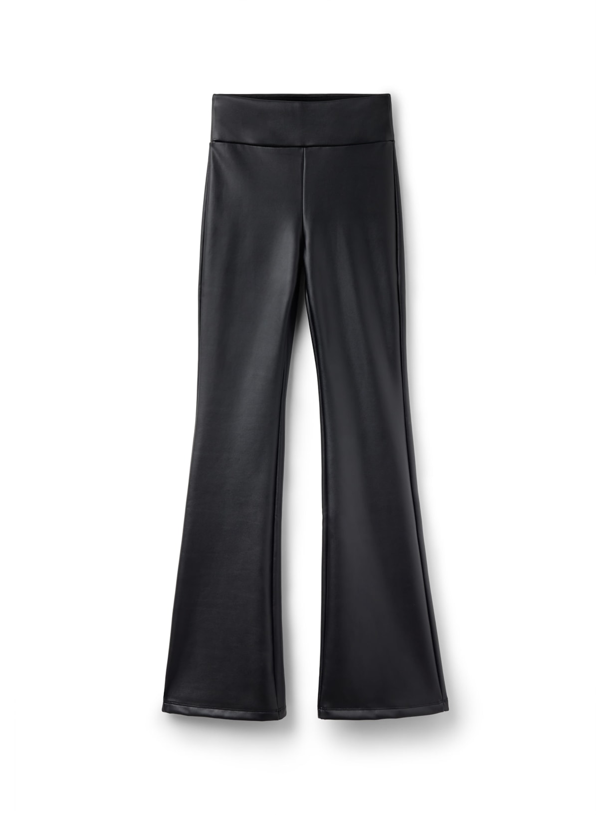 Calça Térmica Flare Com Efeito Couro Preto Calzedonia