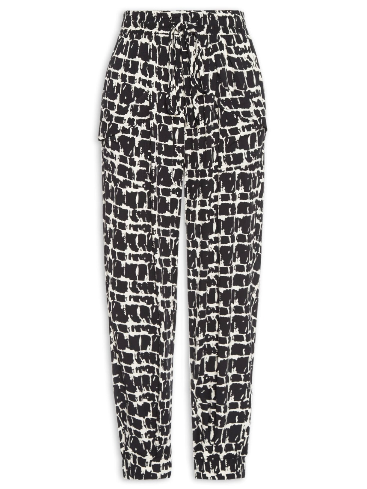 Calça Textura Xadrez Feminina – Preto