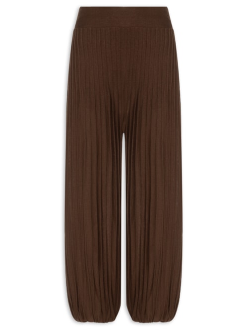 Calça Tricot Aladim Nervuras Feminina – Marrom