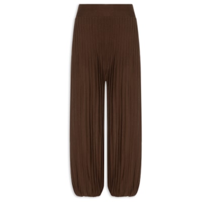 Calça Tricot Aladim Nervuras Feminina – Marrom
