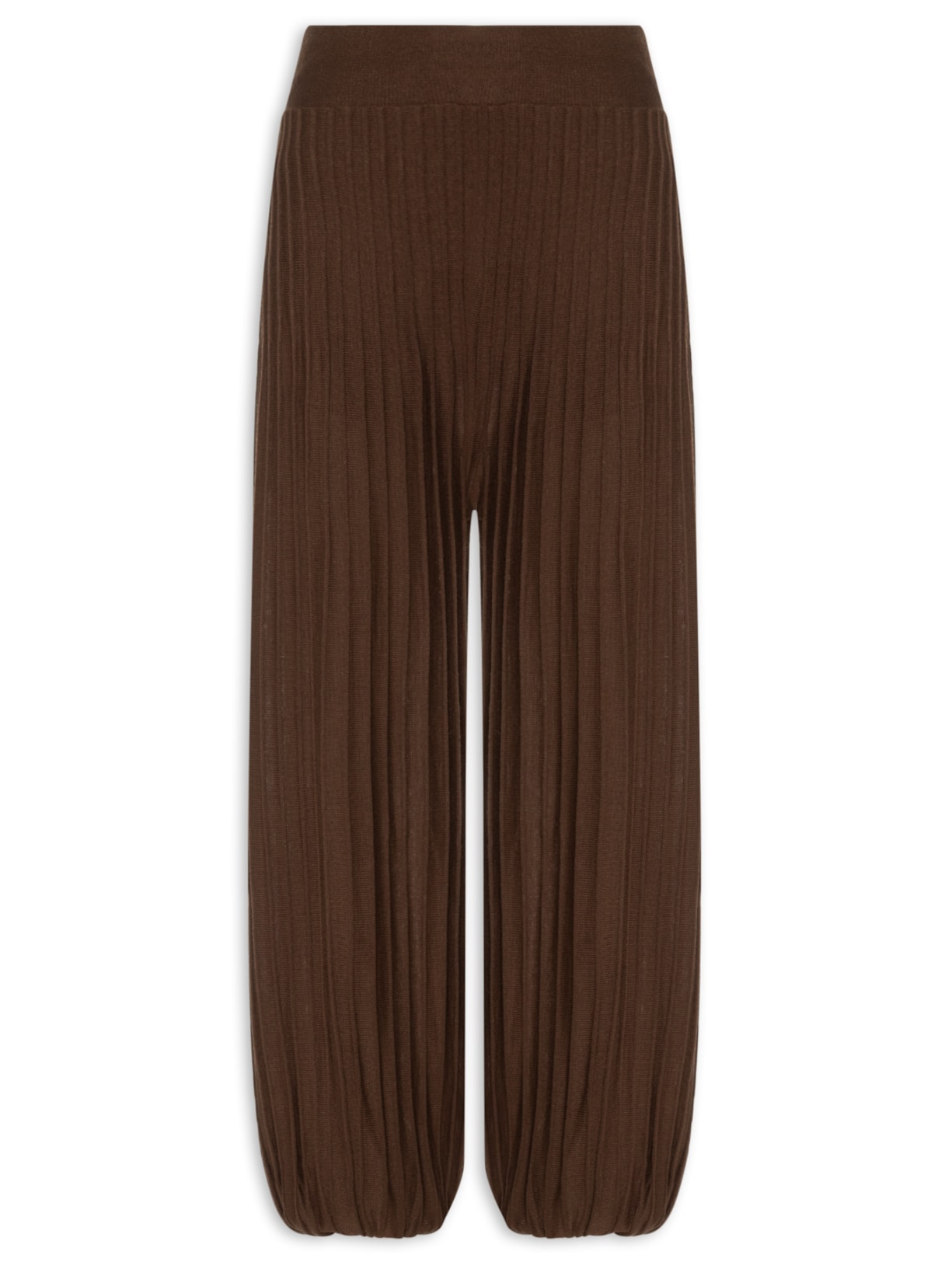 Calça Tricot Aladim Nervuras Feminina – Marrom