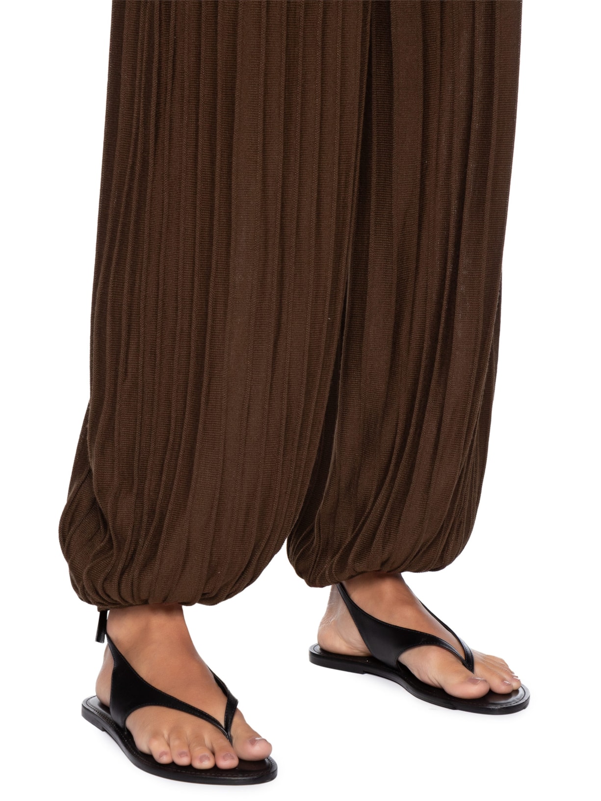 Calça Tricot Aladim Nervuras Feminina – Marrom Dress To