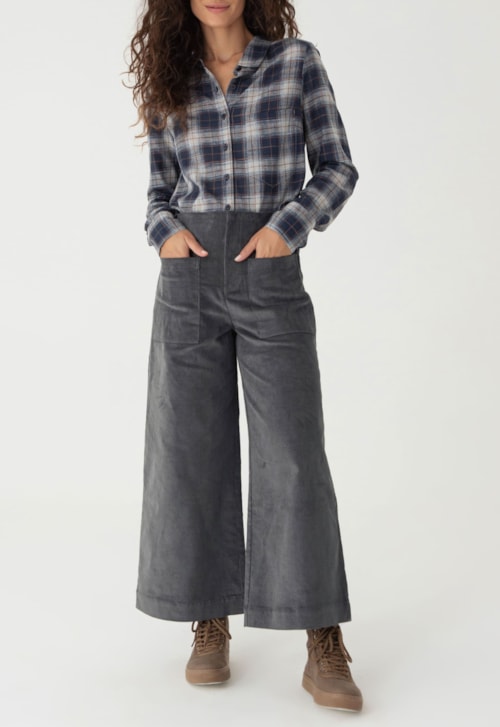 Calça Veludo Chumbo