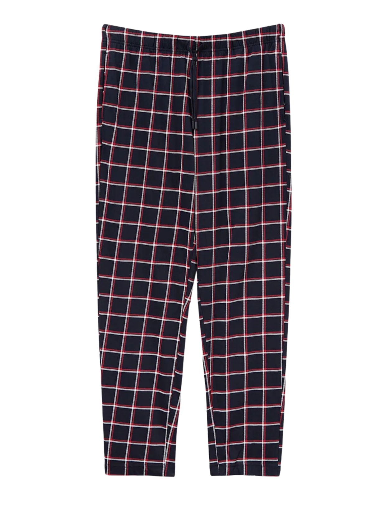 Calça Xadrez Em Algodão - Azul