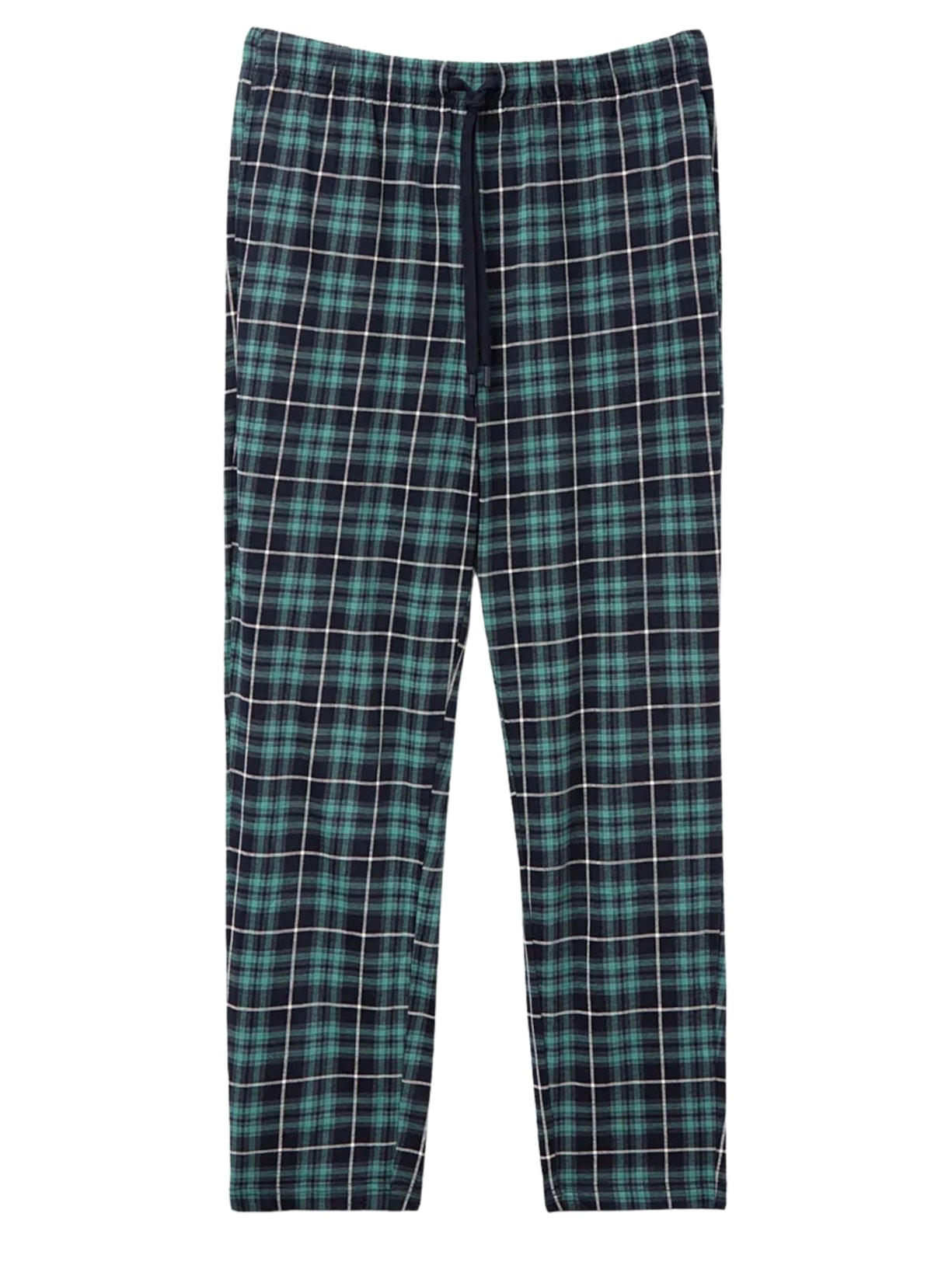 Calça Xadrez Em Algodão - Azul