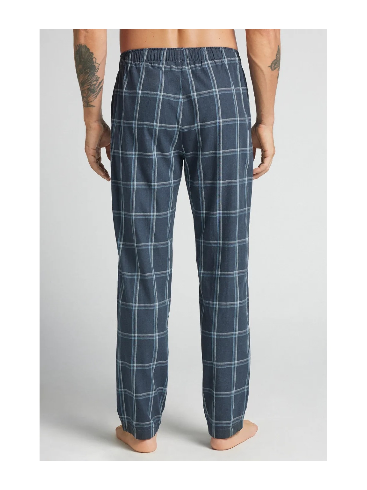 Calça Xadrez Em Algodão Azul Intimissimi