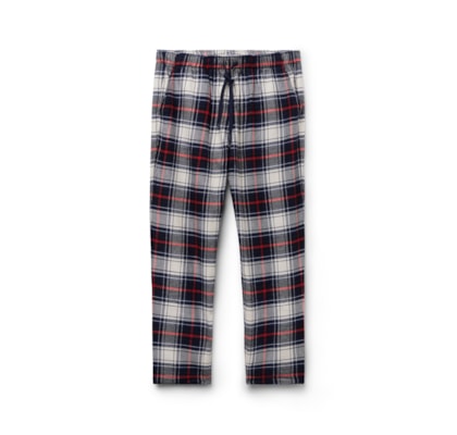 Calça Xadrez Em Algodão Soft - Azul