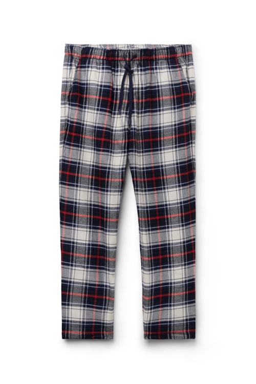 Calça Xadrez Em Algodão Soft - Azul