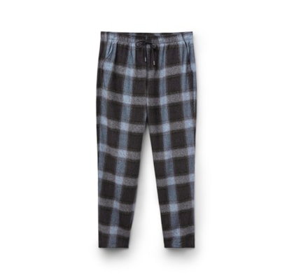 Calça Xadrez Em Algodão Soft - Azul