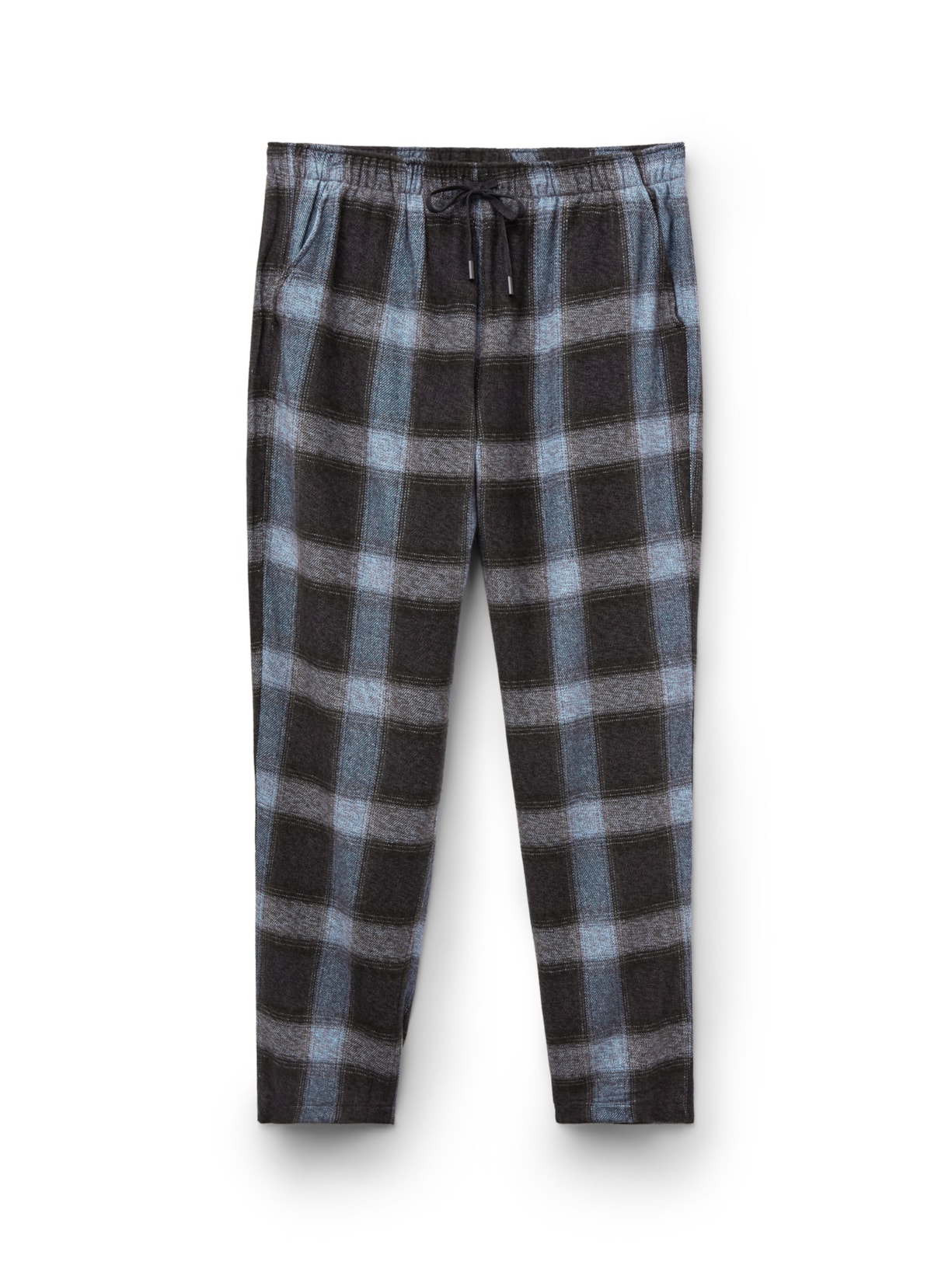 Calça Xadrez Em Algodão Soft - Azul