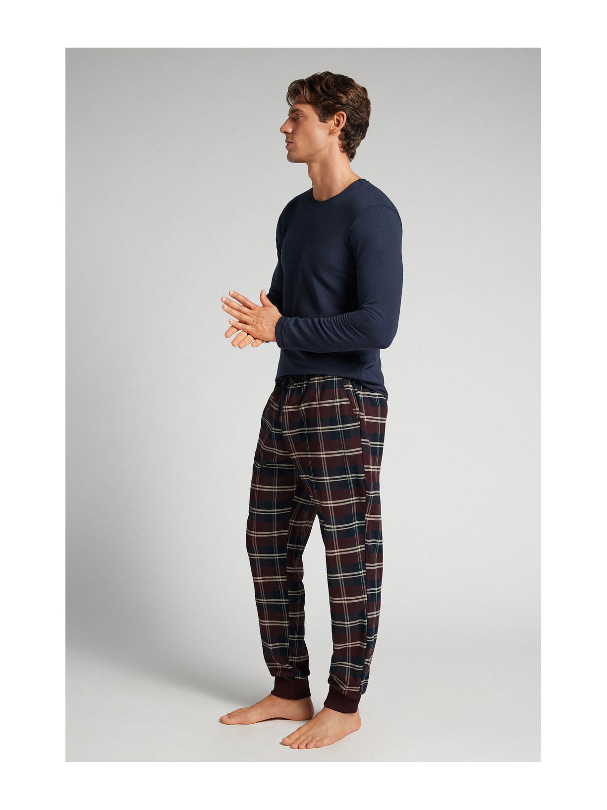 Calça Xadrez Em Algodão Soft Vermelho Intimissimi