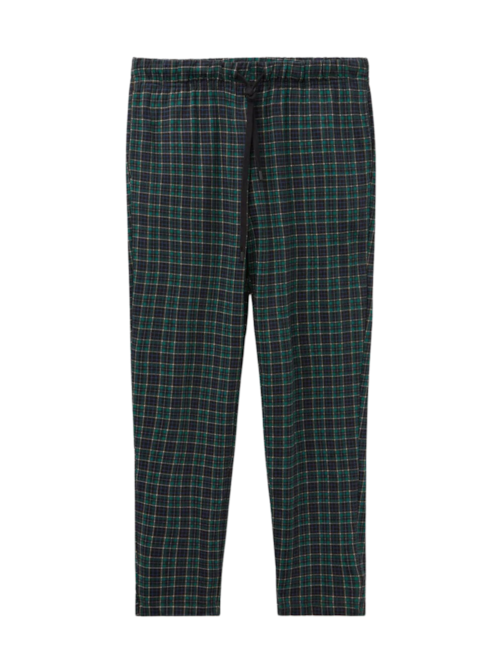 Calça Xadrez Em Algodão - Verde