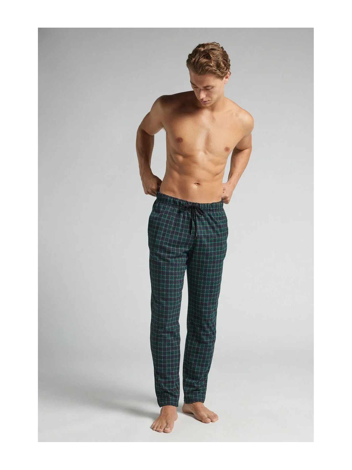 Calça Xadrez Em Algodão Verde Intimissimi