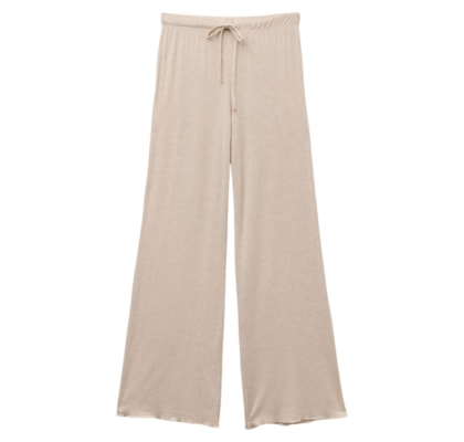 Calças Pantalona Em Modal Com Cashmere Ultralight - Bege