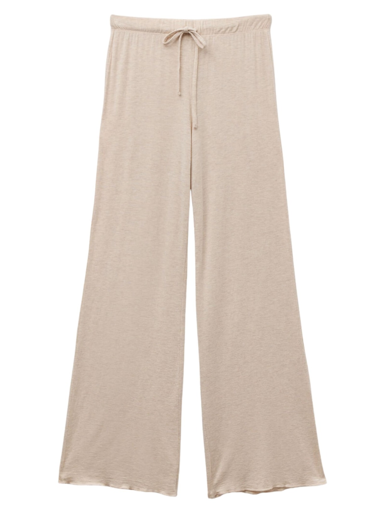 Calças Pantalona Em Modal Com Cashmere Ultralight - Bege