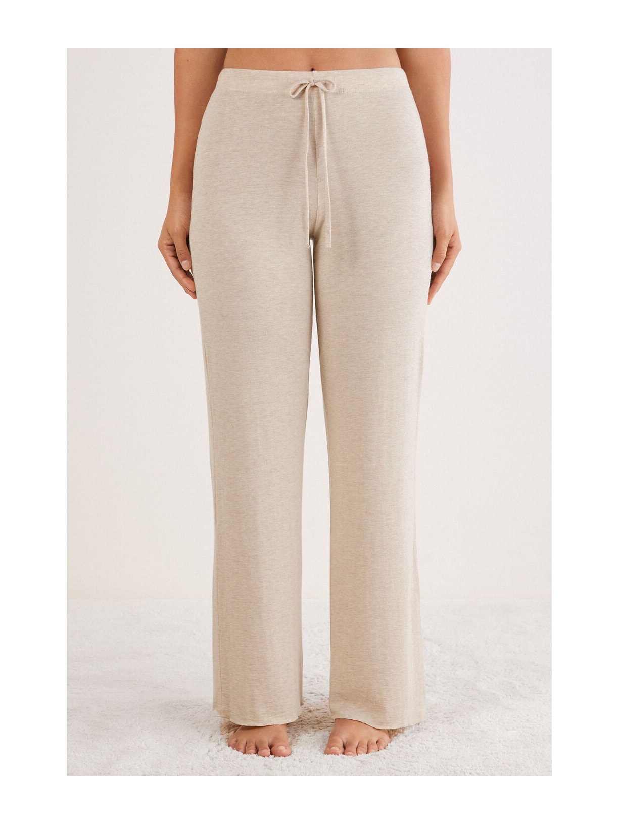 Calças Pantalona Em Modal Com Cashmere Ultralight Bege Intimissimi