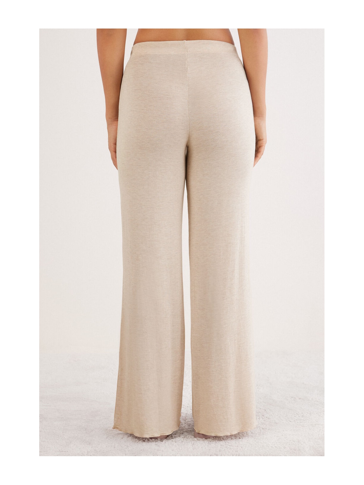 Calças Pantalona Em Modal Com Cashmere Ultralight Bege Intimissimi