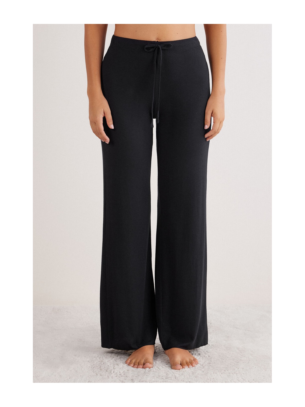 Calças Pantalona Em Modal Com Cashmere Ultralight Preto Intimissimi