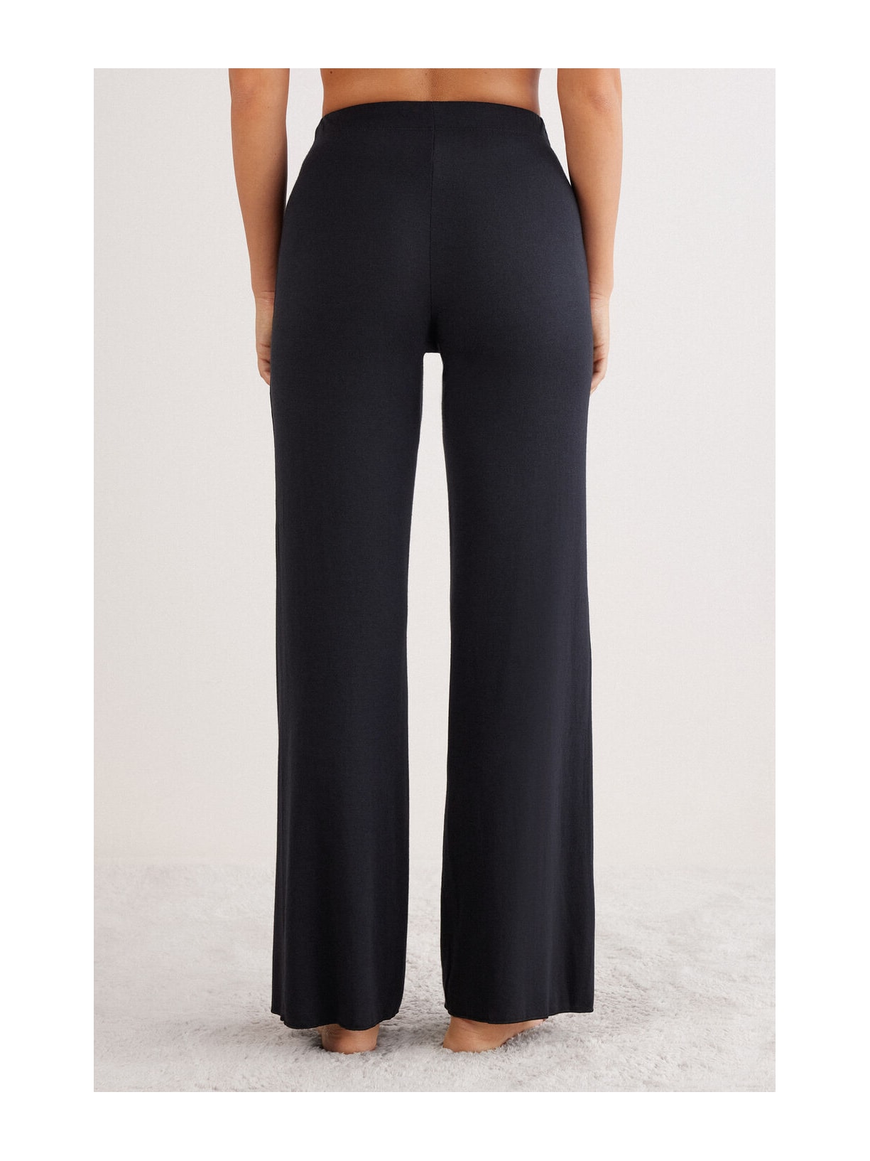 Calças Pantalona Em Modal Com Cashmere Ultralight Preto Intimissimi