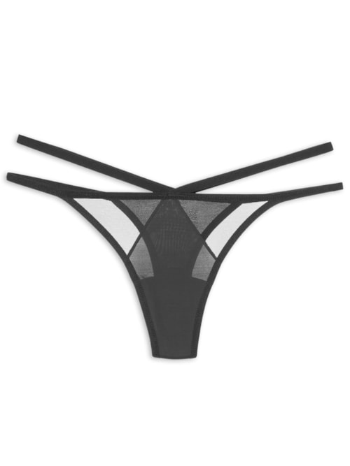 Calcinha Absorvente Fio Dental Fluxo Super Leve Feel - Preto