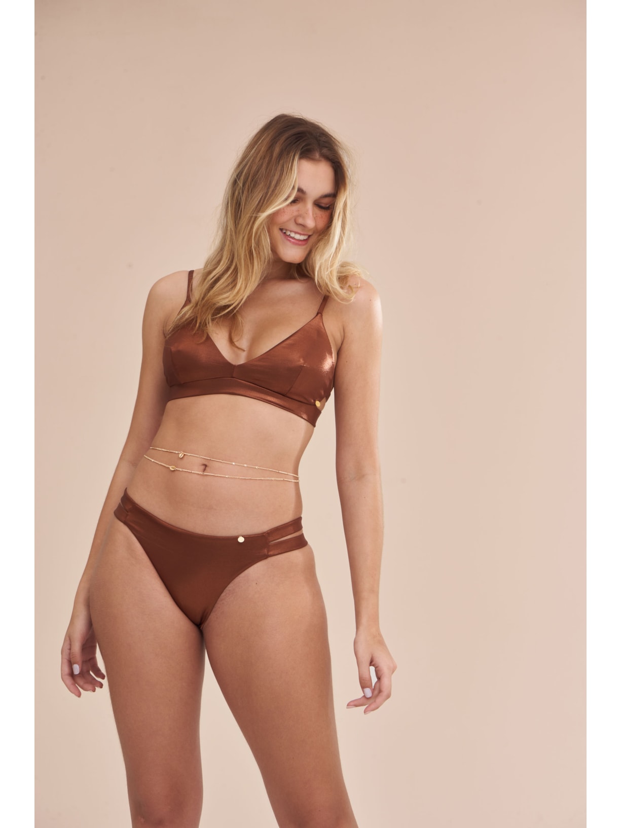 calcinha biquíni Aqua Marissa Marrom Suntime