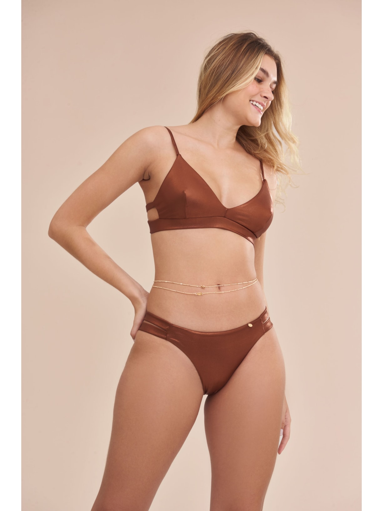 calcinha biquíni Aqua Marissa Marrom Suntime