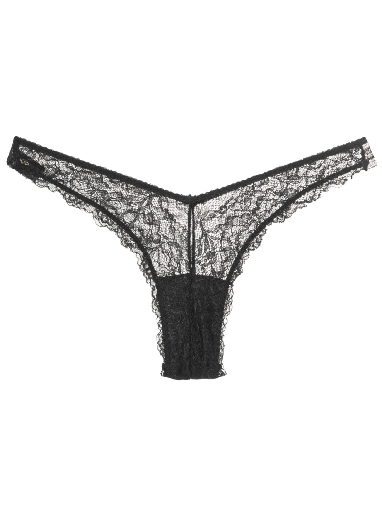 Calcinha Biquíni Asa Delta Em Renda - Preto