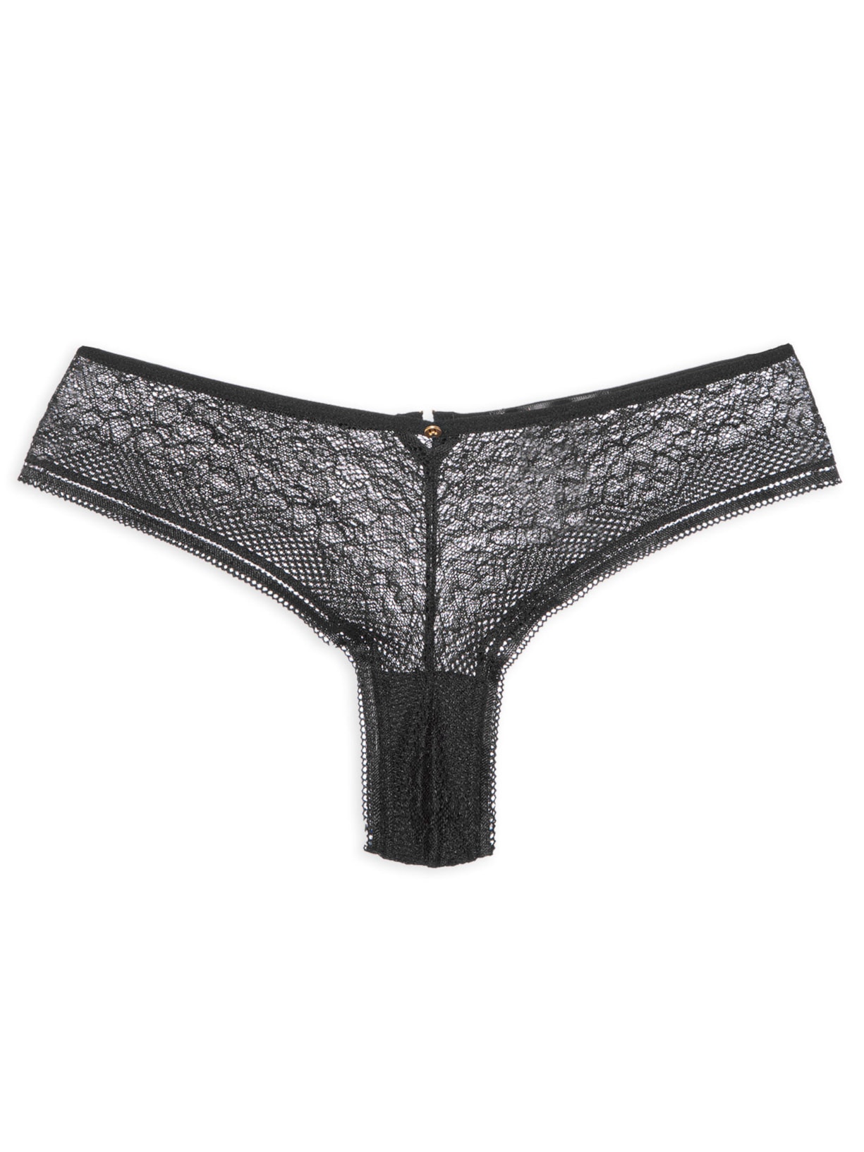 Calcinha Biquíni Asa Delta Em Renda - Preto