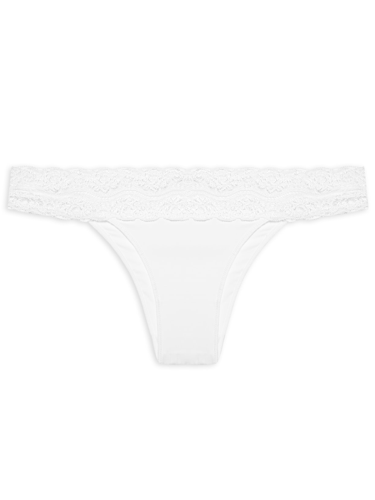 Calcinha Biquíni Com Detalhe Em Renda - Branco