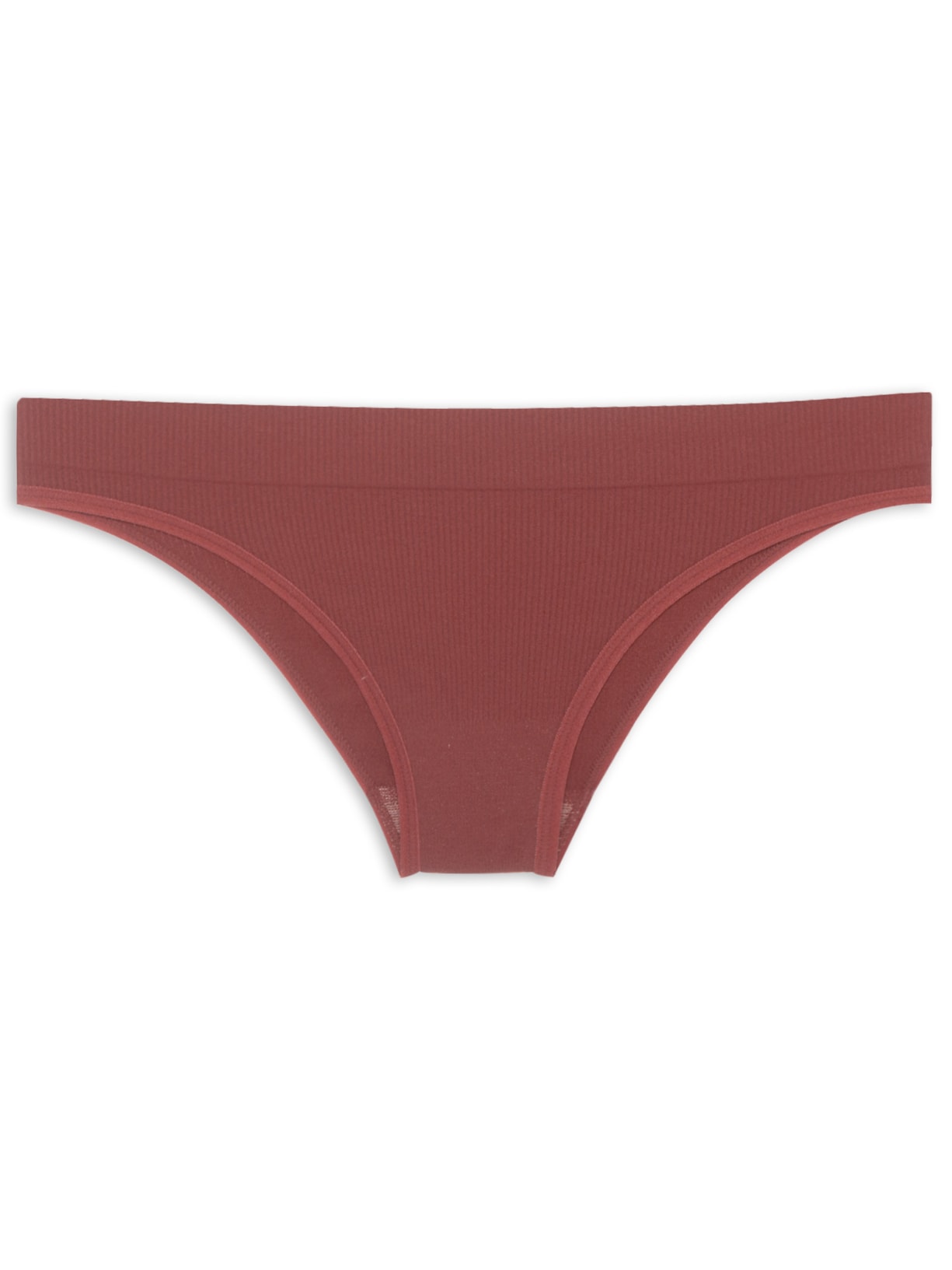 Calcinha Biquíni Em Microfibra Canelada - Vinho