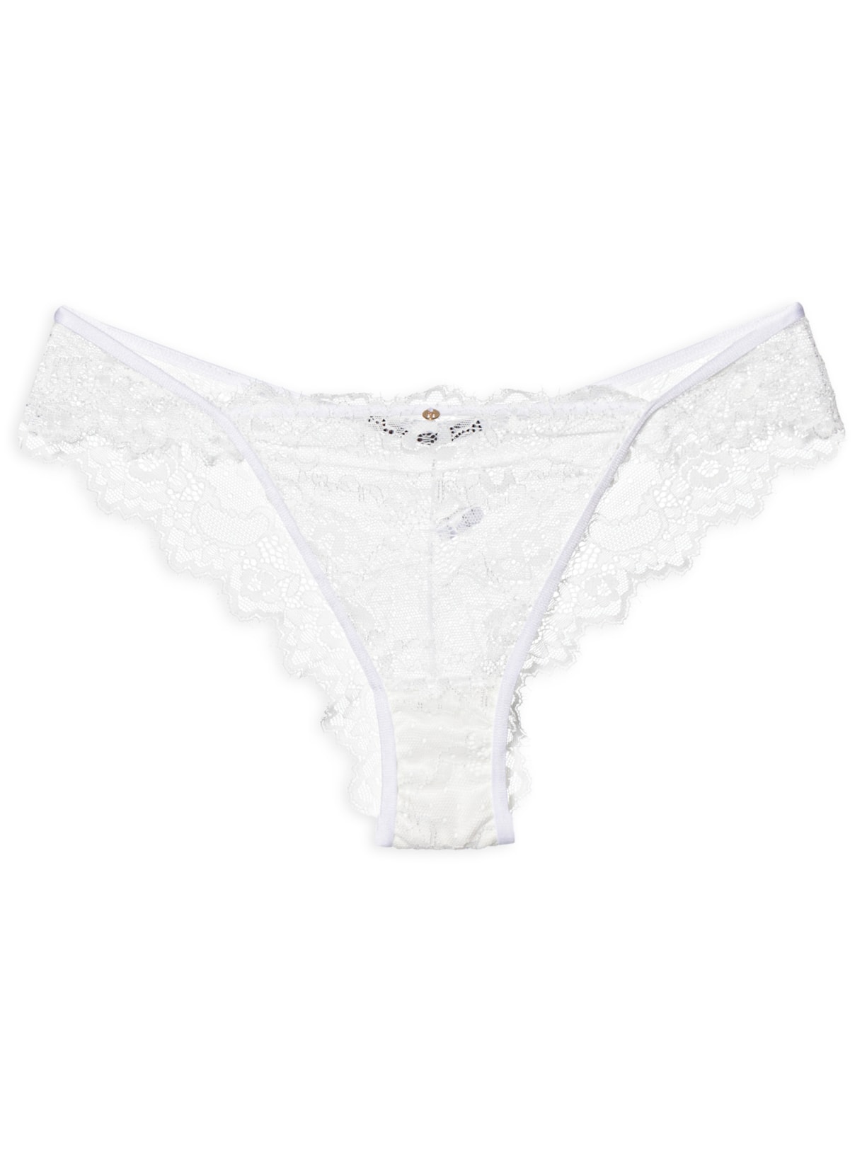 Calcinha Biquíni Em Renda - Branco