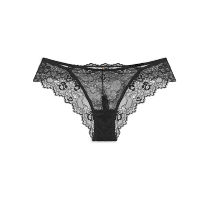 Calcinha Biquíni Em Renda Drama - Preto