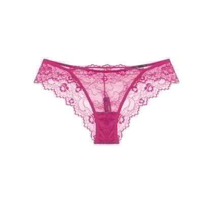 Calcinha Biquíni Em Renda Drama - Rosa