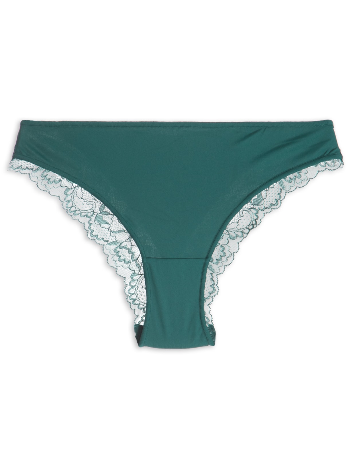 Calcinha Biquíni Em Renda e Microfibra - Verde