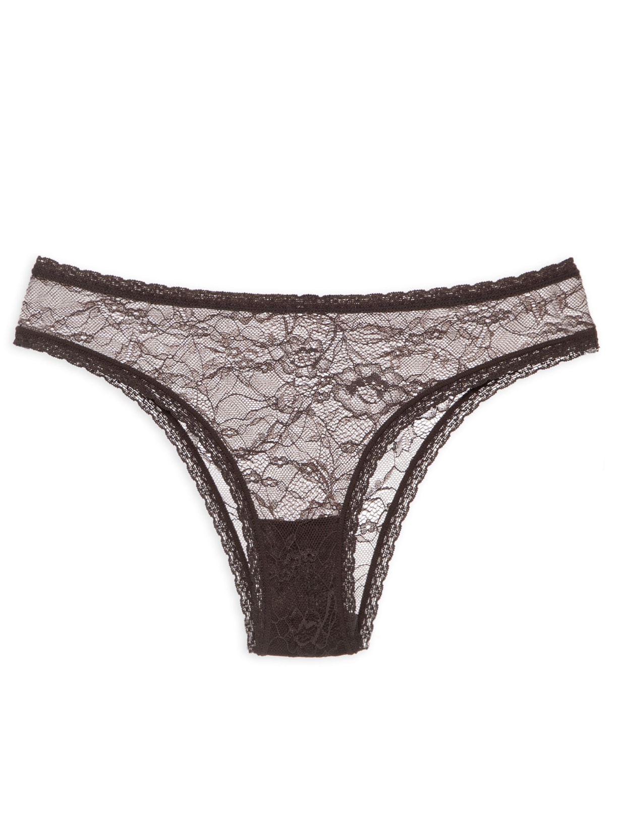 Calcinha Biquíni em Renda Marrom Valisere