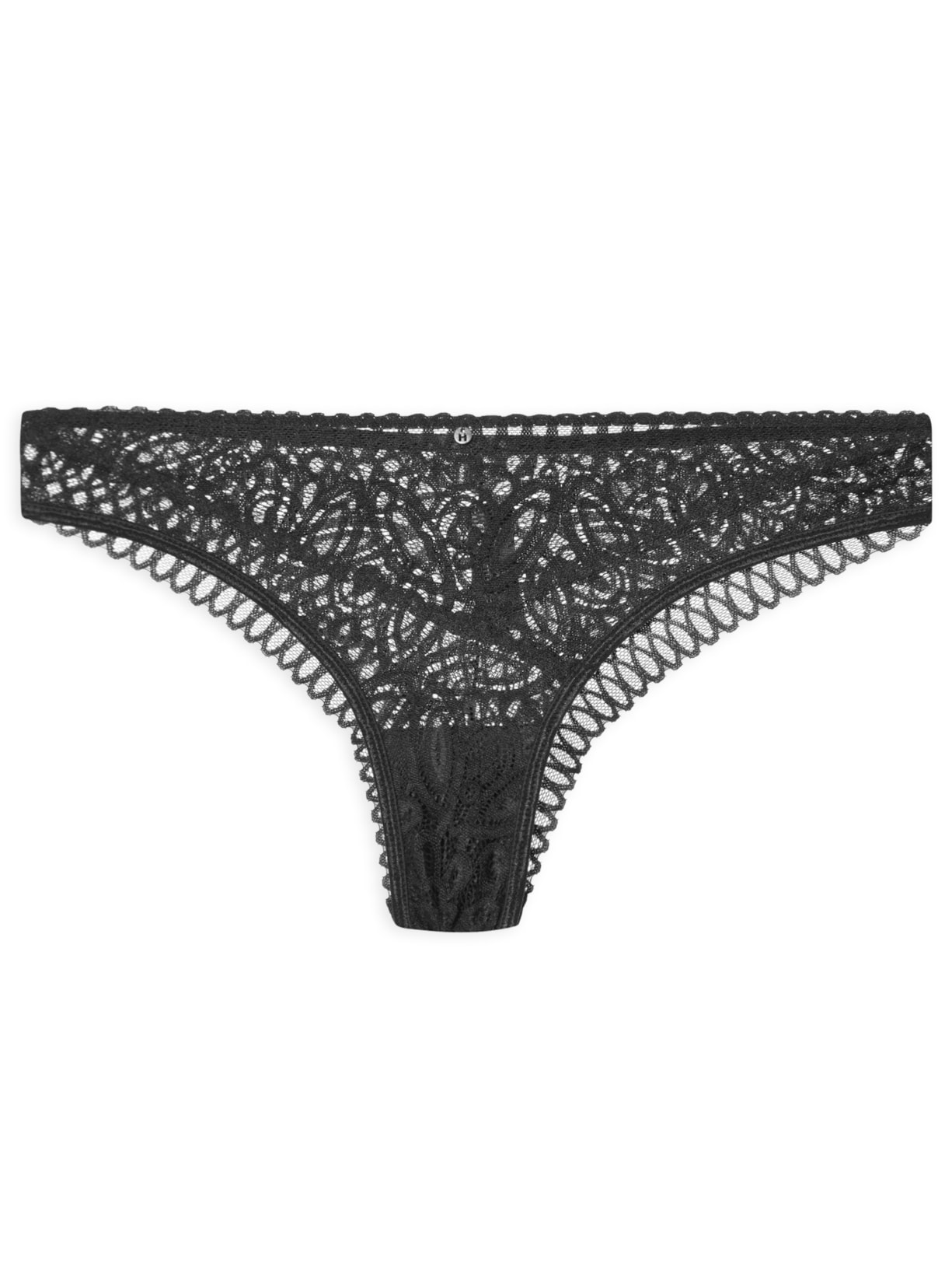 Calcinha Biquíni Em Renda - Preto