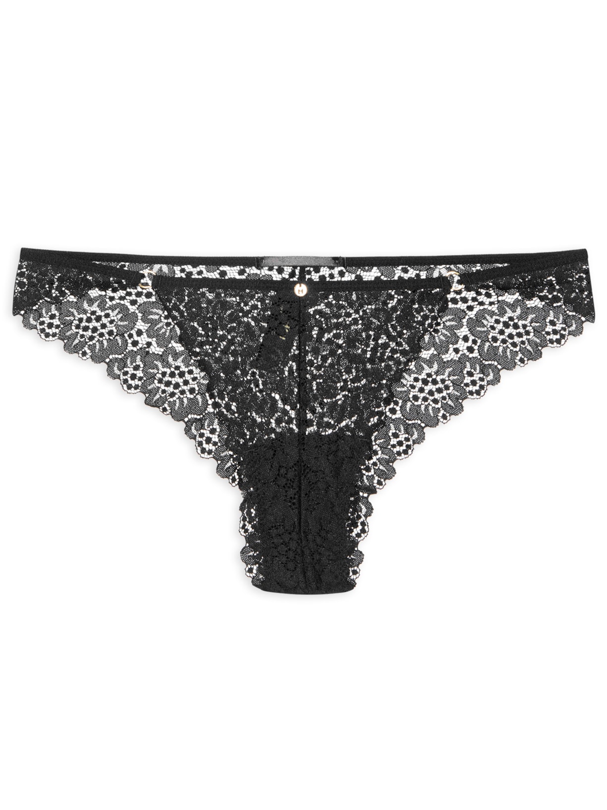 Calcinha Biquíni Em Renda - Preto