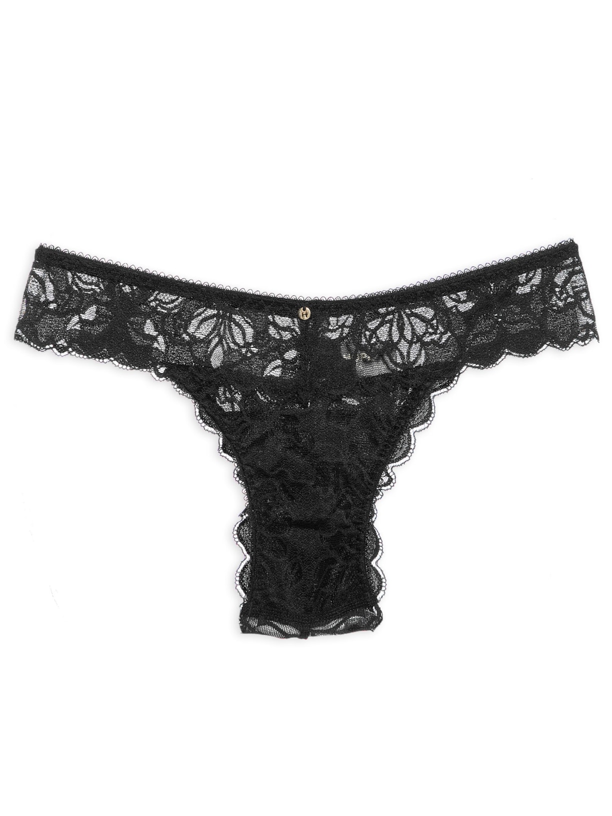 Calcinha Biquíni Em Renda - Preto