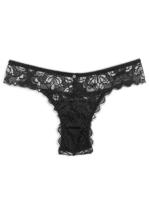 Calcinha Biquíni Em Renda - Preto