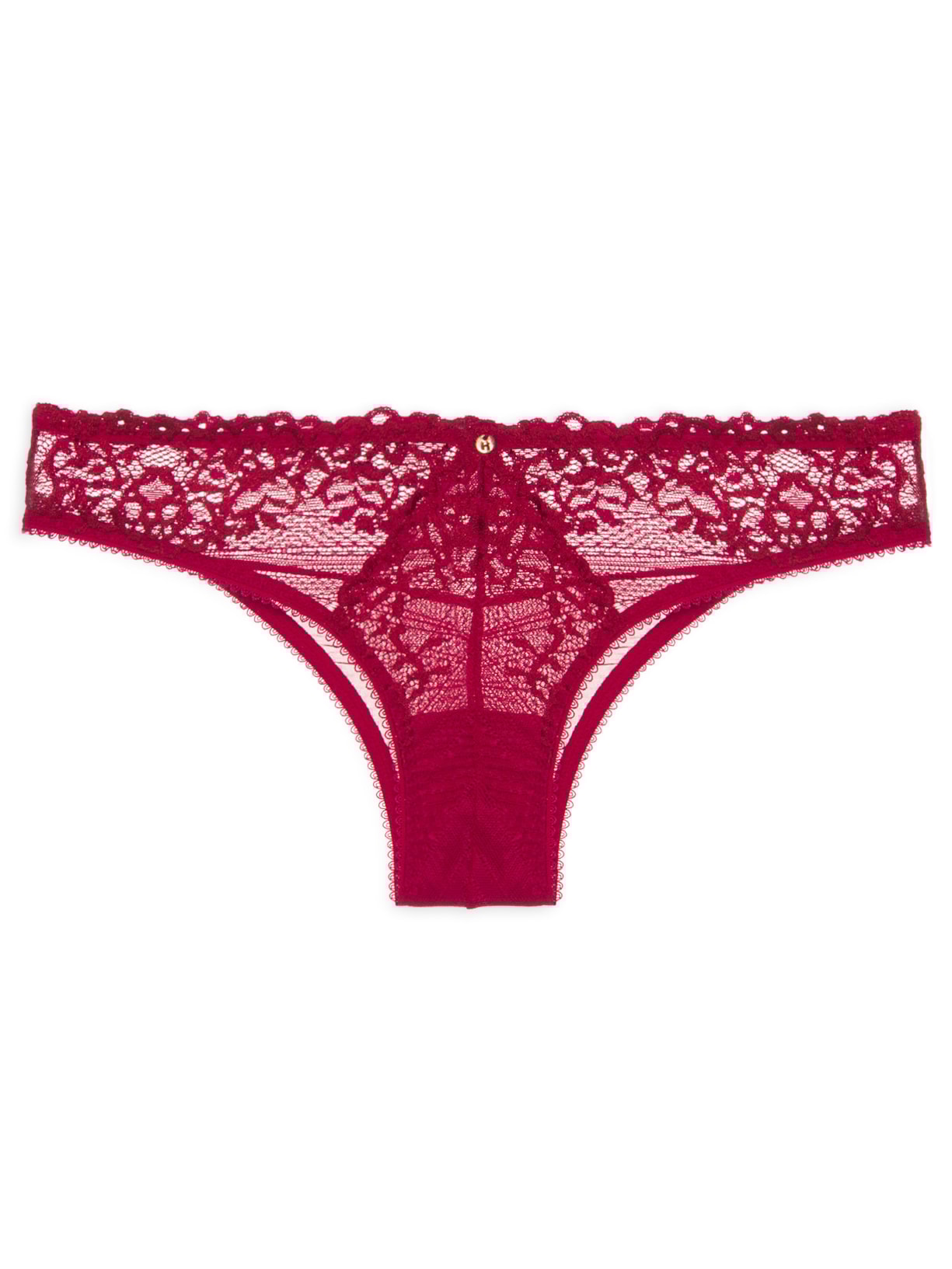 Calcinha Biquíni Em Renda - Vermelho