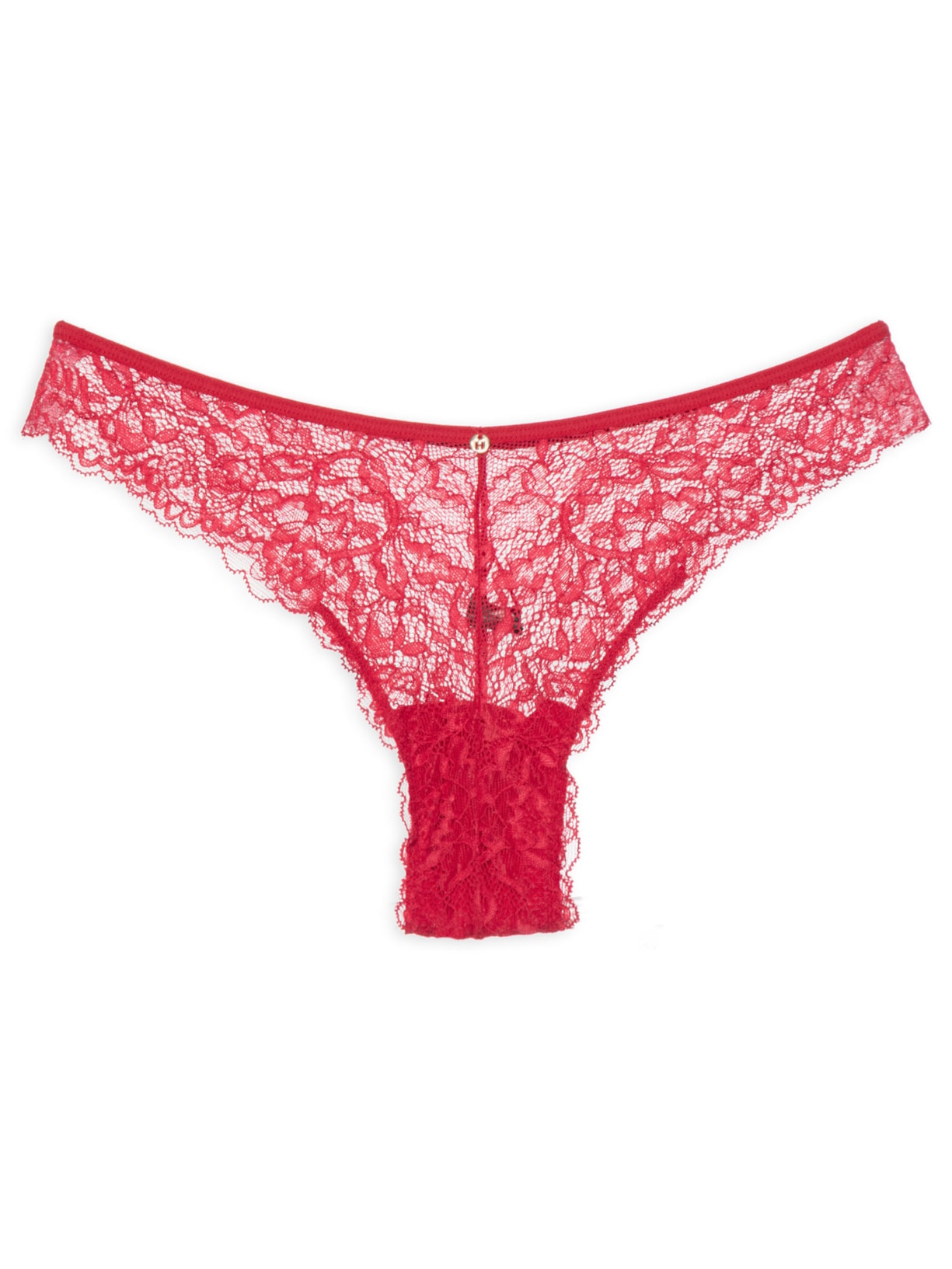 Calcinha Biquíni Em Renda - Vermelho