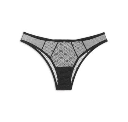 Calcinha Biquíni Em Tule Personalizada - Preto