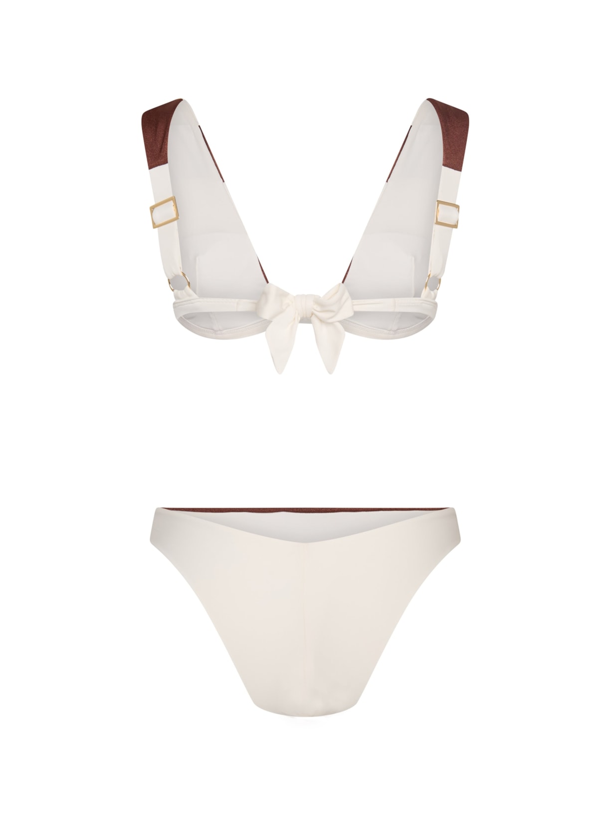 calcinha biquíni Hot Pant Marinière Cappuccino Suntime