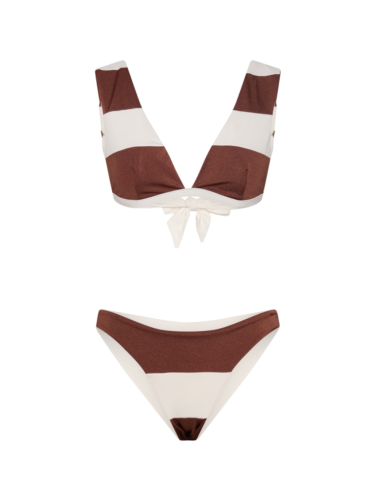 calcinha biquíni Hot Pant Marinière Cappuccino Suntime