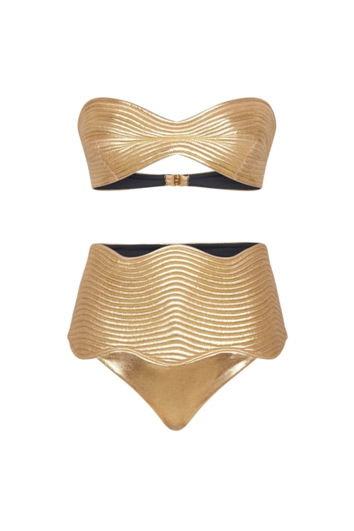 calcinha biquíni Hot Pant Stella - Ouro