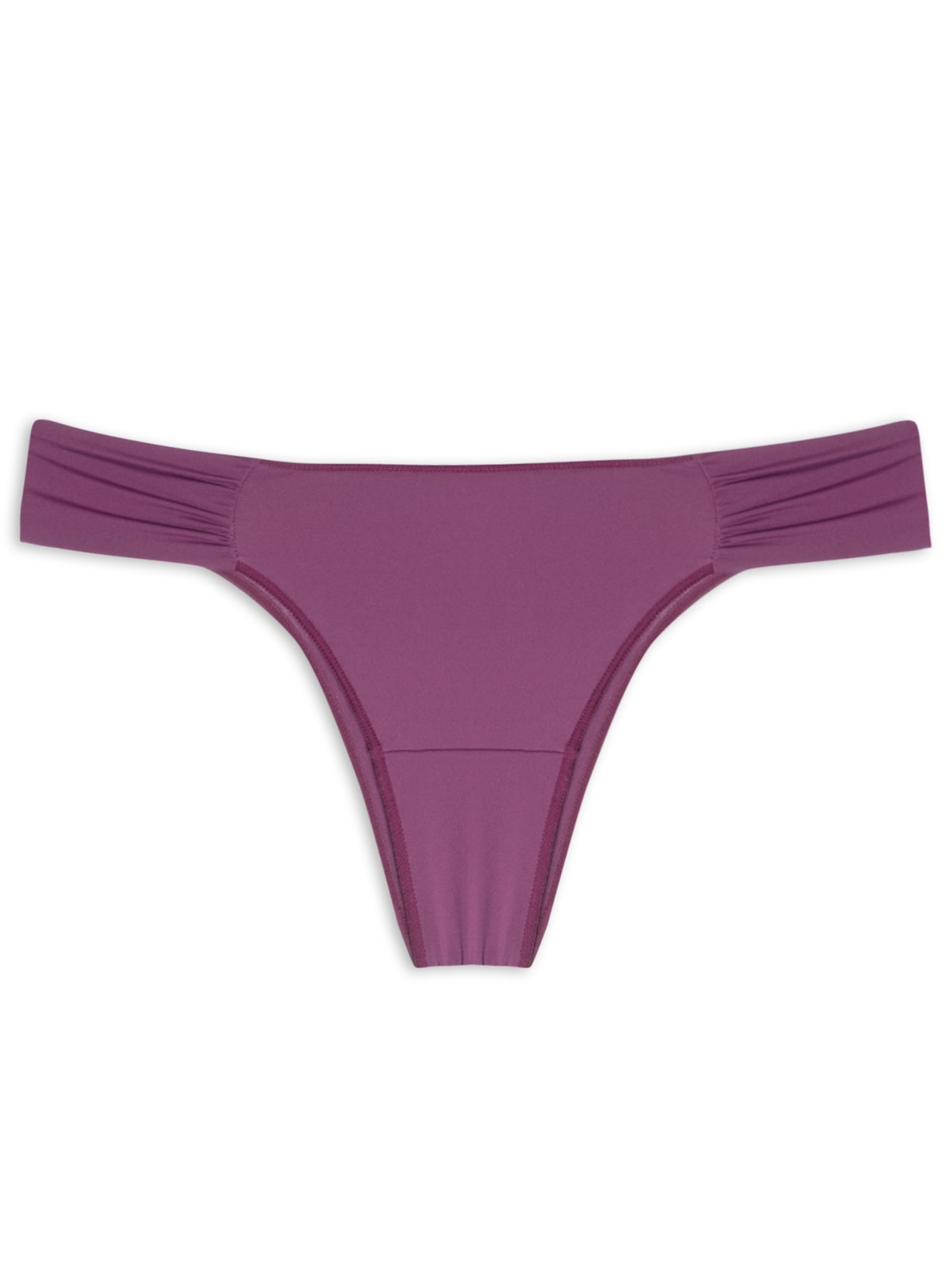 Calcinha Biquíni Laterais Duplas Franzidas Básica - Roxo