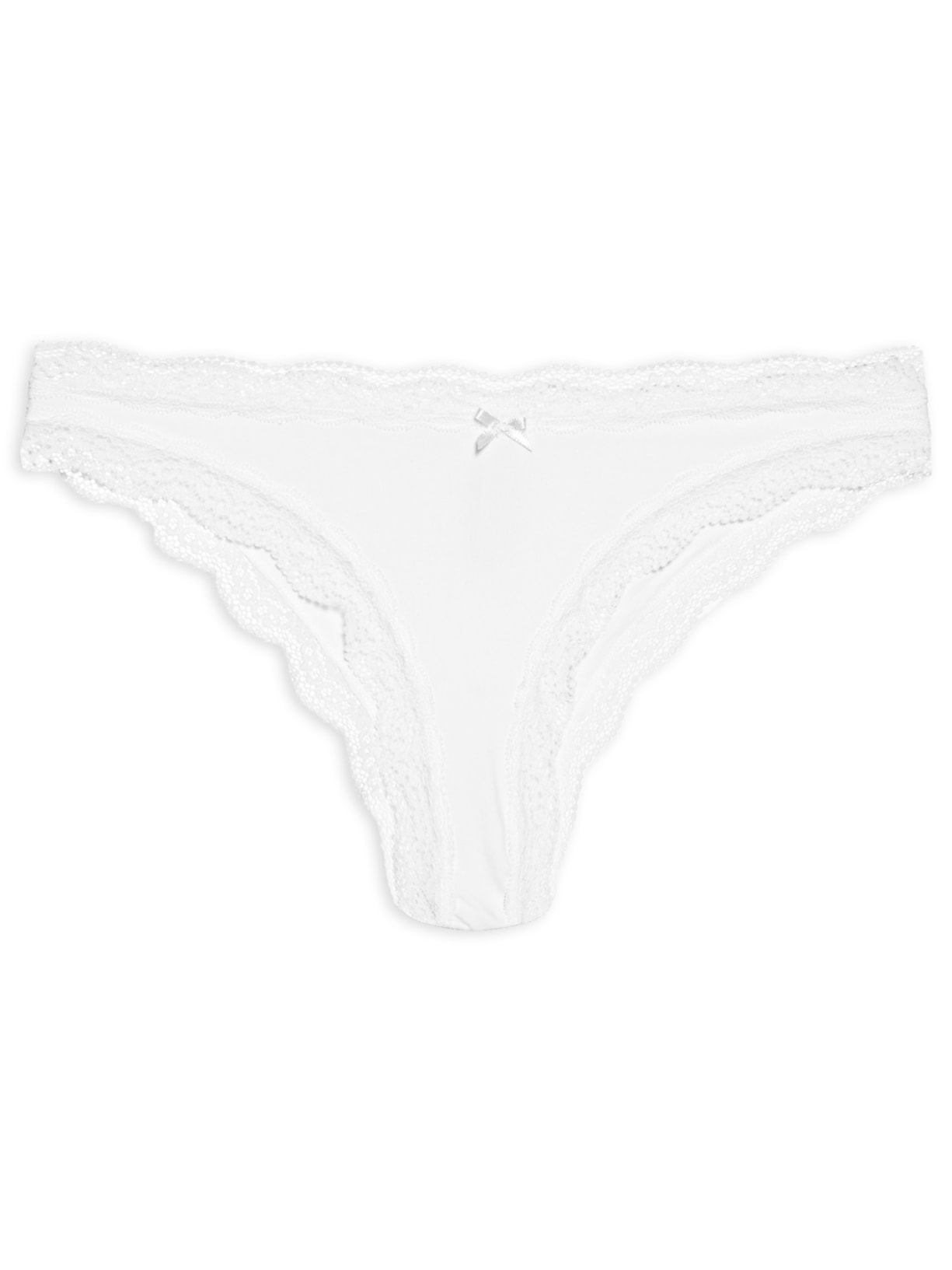 Calcinha Biquíni Microfibra Renda - Branco