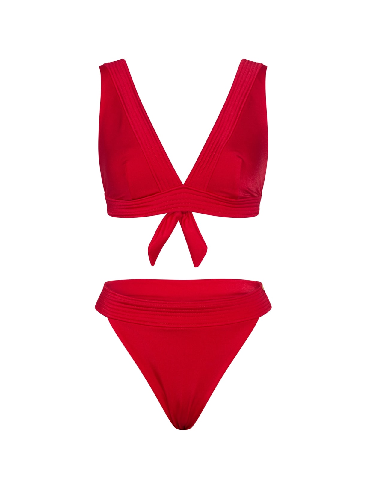 calcinha biquíni Midi Cintura Alta French Kiss Vermelho Suntime