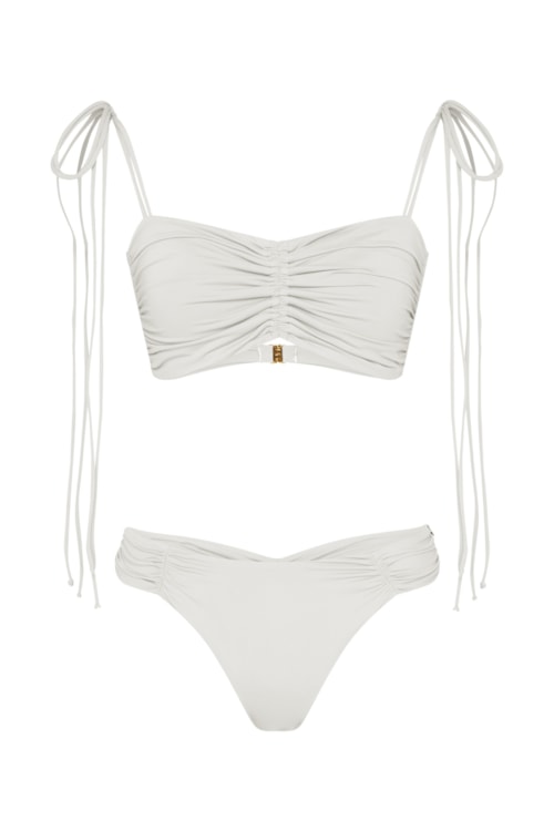calcinha biquíni midi com franzidos bio artemis off white